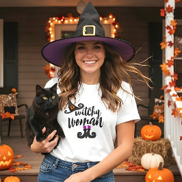 Whimsisk Häxlik Kvinna Halloween Tee
