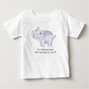 Whimsisk Hippopotamus - Vattenfärgstryck T Shirt