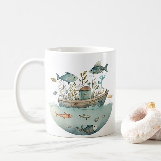 Whimsisk Houseboat Kaffemugg (Med munk)