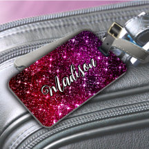 Whimsisk isökcent rosa Glitter monogram
