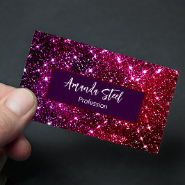 Whimsisk isökcent rosa Glitter monogram Magnetiska Visitkort