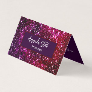 Whimsisk isökcent rosa Glitter monogram Visitkort