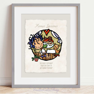 Whimsisk italiensk kökskonst Spaghettiflicka & Hun Poster