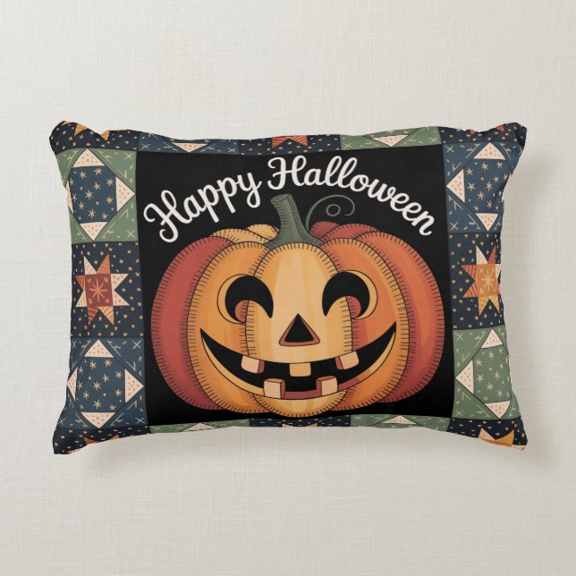 Whimsisk Jack-O'-Lantern Dekorativ kudde Cover (Framsidan)