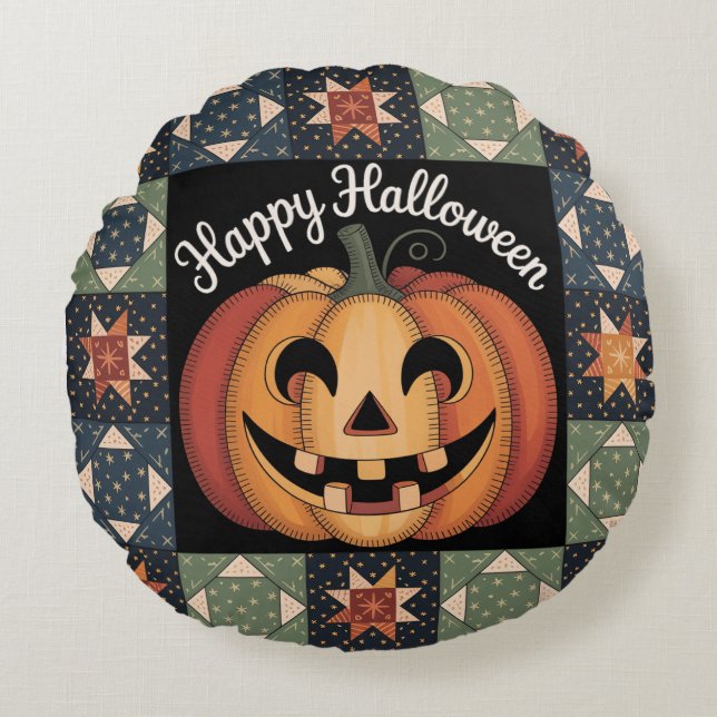 Whimsisk Jack-O'-Lantern Dekorativ kudde Cover (Framsidan)