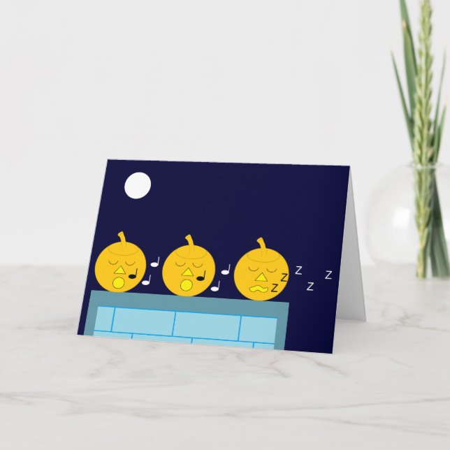 Whimsisk Jack-o'-Lanternor: Blank Halloween Kort (Framsida)