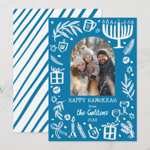Whimsisk julkort med Hanukkah anpassad valv FOTO