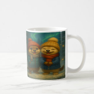 Whimsisk julmugg med mysiga djurvänner kaffemugg
