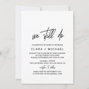 Whimsisk kalligrafi Vow Renewal Inbjudningar
