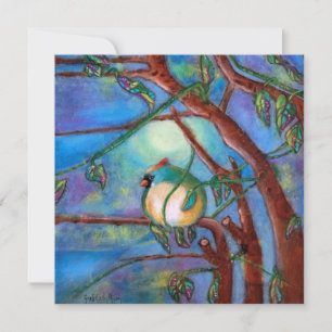 Whimsisk kardinal Art Birthday Kort