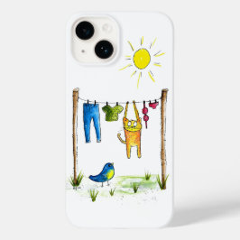 Whimsisk katt på en klotelin