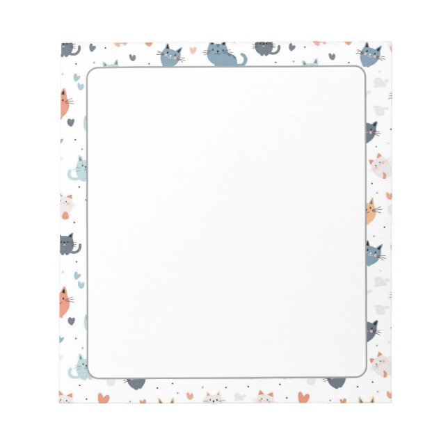 Whimsisk Kattunge Stationery Cute Cat Mönster Anteckningsblock (Framsida)