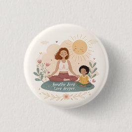 Whimsisk konst för meditation med mor och barn knapp