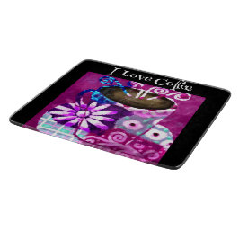 Whimsisk Kopp av Lila för målning av kaffeAbstrakt