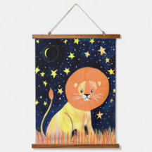 Whimsisk Lejon och Stars Hanging Poster - Celestia