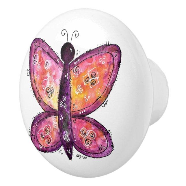 Whimsisk Lila Butterfly Knopp (Höger)