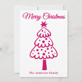 Whimsisk Magenta Hand plockade Julgran Julkort