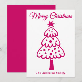 Whimsisk Magenta Hand plockade Julgran Julkort