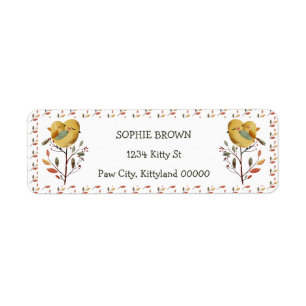 Whimsisk Mamma Bird and her Chick Returadress Etikett