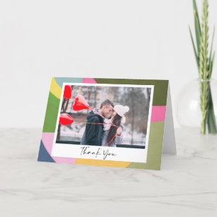 Whimsisk Modern Abstrakt Art Photo Bröllop Tack Kort