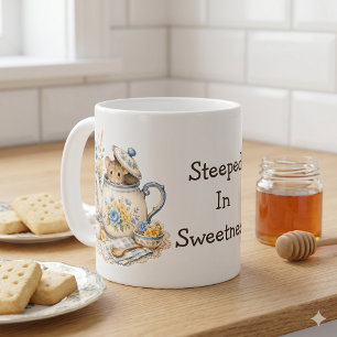 Whimsisk Mössa Tekannas Cottagecore Blommor Kaffemugg
