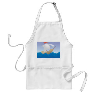 Whimsisk nötbåt minimalistisk segelfartyg förkläde