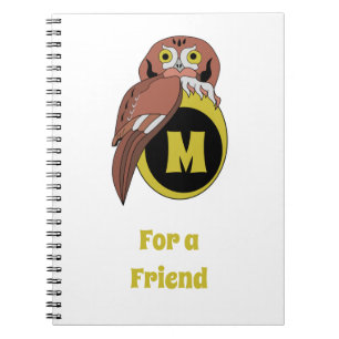 Whimsisk Östra Screech Uggla Monogram Anteckningsbok