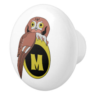 Whimsisk Östra Screech Uggla Monogram Knopp