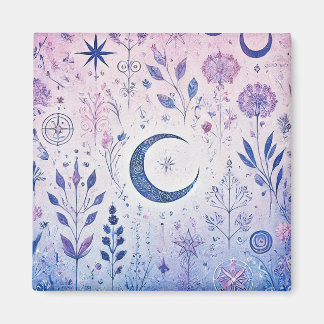Whimsisk Pagan Magnet - Celestial Pastel Design