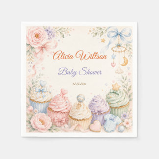 Whimsisk Pastell Bebis Shower Pappersservett