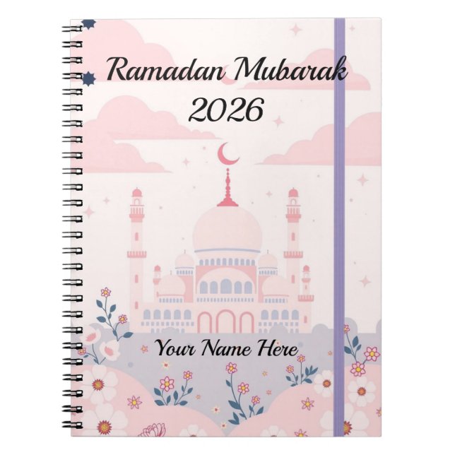 Whimsisk Pastell Islamisk Konst Anteckningsbok (Framsidan)