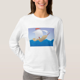 Whimsisk Peanutbåt Minimalistisk Segelfartyg T Shirt