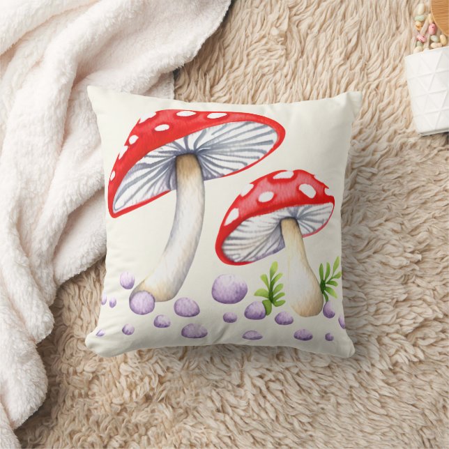 Whimsisk polka Dot Mushroom Kudde (Filt)