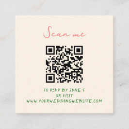 Whimsisk Quirky Handskriftlig Bröllop OSA Tilläggskort