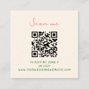 Whimsisk Quirky Handskriftlig Bröllop OSA Tilläggskort