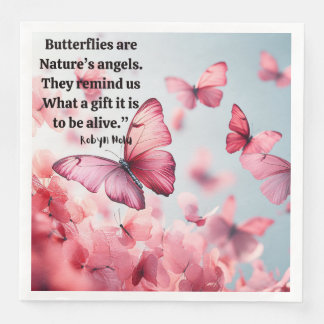 Whimsisk Rosa Butterflies Napkin Pappersservett