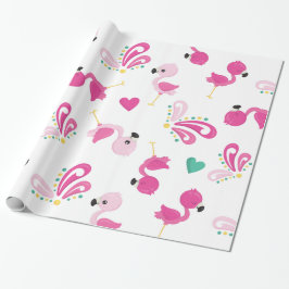 Whimsisk Rosa Flamingo Pattern Presentpapper