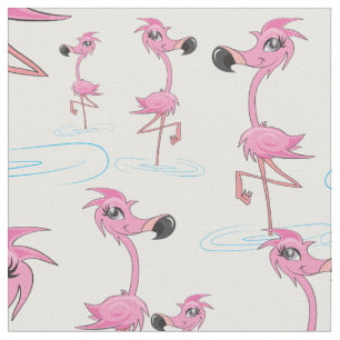 Whimsisk Rosa Flamingo Pattern Tyg