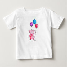 Whimsisk Rosa Gris med ballonger