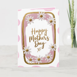 Whimsisk Rosa Guld & White Daisy Mors dag Kort