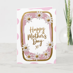 Whimsisk Rosa Guld & White Daisy Mors dag Kort