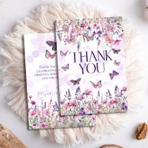 Whimsisk Rosa Lila Butterflies & Wildblommor