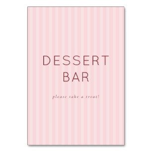 Whimsisk Rosa Minimalistisk Efterrätsskylt Bordsnummer