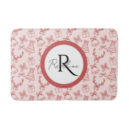 Whimsisk rosa monogram badrumsmatta