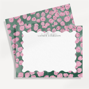 whimsisk rosa och grön blomsterkort inbjudningar