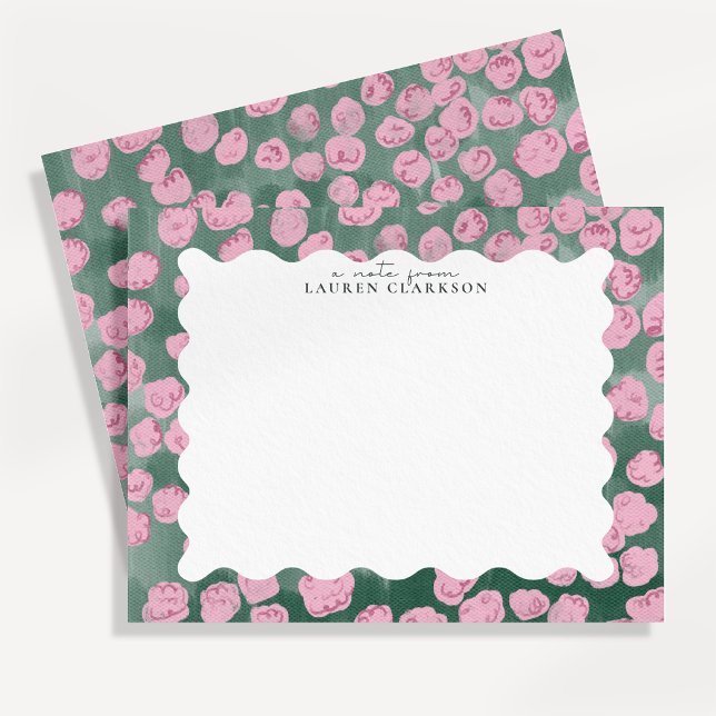 whimsisk rosa och grön blomsterkort inbjudningar (Skapare uppladdad)