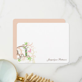 Whimsisk Rosa Pea i Pod Garden Flicka Shower Tack Kort