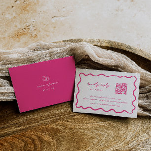 Whimsisk Rosa QR-koden Bröllop OSA Kort