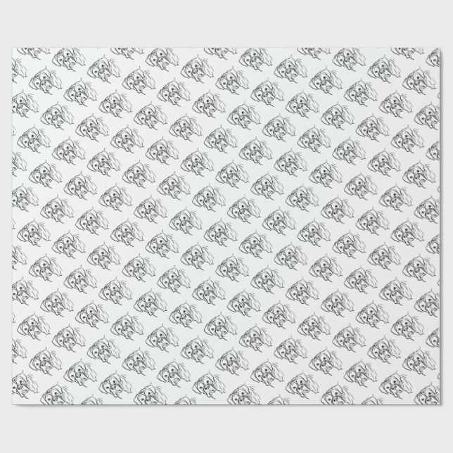 Whimsisk ruta: Redigerbar textradsartikel Presentpapper (Platt)