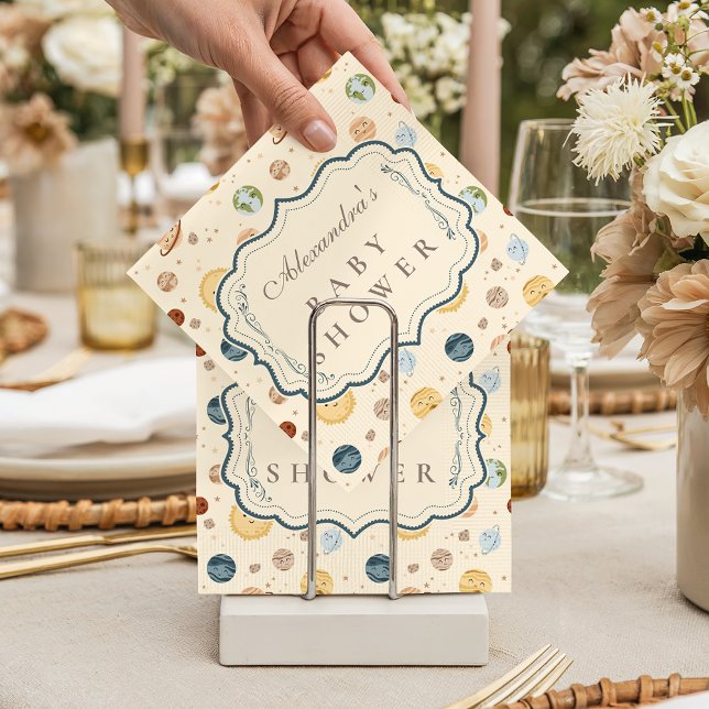 Whimsisk rymd barnkammare baby shower pappersservett (Skapare uppladdad)